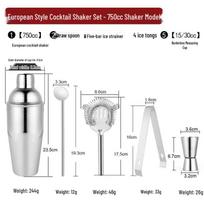 Handun 750cc Stainless Steel Cocktail Shaker Set