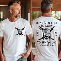 Comfort Colors Karibų piratai Mirę vyrai nepasakoja Marškinių Vintažinių piratų marškinių Retro 90-ųjų piratų marškinių S įvairiaspalvis