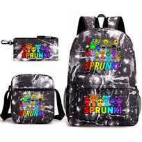 Anime Cartoon Schoolbag Rhythm Box Sprunki Backpack Satchel Pencil Case Three-Piece Set Three-piece set