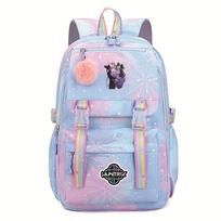 Demon Hunters Elementary School Backpack, Large Capacity Ridge Protection And Burden Reduction Three-Piece Set Backpack