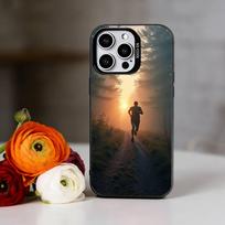 M-Marathon running Phone Case For iPhone 17,16,15,14,13,12,11 Plus,Pro Max,XS,Colored Silver Plated Inside Cover iPhone14Pro