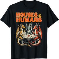 Gaming Houses Humans Funny Rpg Parody Gamer Men Boys T-Shirt Mens Womens Tees Top XL