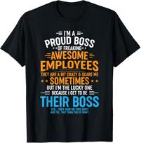 Men Proud Boss Employee Appreciation Office Men Funny Boss T-Shirt Mens Womens Tees Top XL
