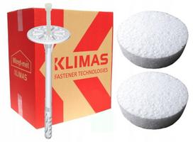 Kołki Do Styropianu Klimas Wkręt-Met 26 Cm + Zaślepki Białe 100 Szt
