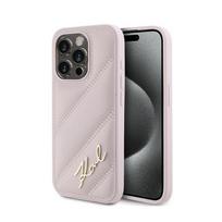 Karl Lagerfeld Diagonal Quilted Script - Etui Iphone 15 Pro (Różowy)