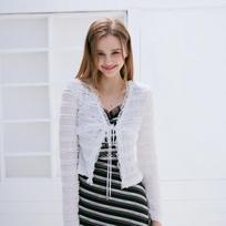 Egoist Women Lace String Open Cardigan Es2otl07 BK/55