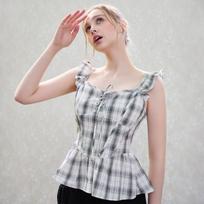 Egoist Check Corset Sleeveless Blouse  Es2obl03 IV/55
