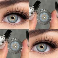 MillCreek 2 vnt Spalvoti kontaktiniai lęšiai 14,0 mm Mini Size 2024 New Style Siri serijos metinis naudojimas žaliai rudi -1.00 mėlyna