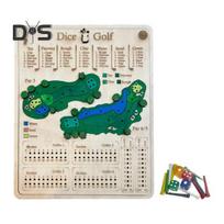 1 Set Wooden Golf Dice Board Game Portable Travel Golf Score Board Toy Kids Adults Interactive Golf Desk Toy Kids Family Night Party Game Essentials A