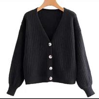 Autumn Winter Fashion V Neck Cardigan Women Sweater New Elegant Loose Retro Knitted Jacket Versatile Solid Casual Office Gentle simple Coats Clothing One size juoda