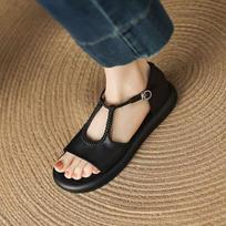 Flat Bot Sandals Women's Summer Outdoor Wear Soft Bot Beach Roman Shoes Red New 2026 34