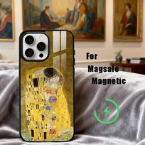 T-The Kiss Gustav K-Klimt Painting Phone Case For iPhone17,16,15,14,13,12,11 Plus,Pro Max Magnetic For Magsafe Wireless Charging iPhone12