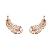 Swarovski plunksnos formos inkrustuoti auskarai Moteriški auskarai Rožinio aukso 5663490 Box (Random Color)