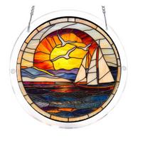 Acrylic Jigsaw Puzzle Suncatcher Large Colorful DIY Sun Catcher Kit for Adults Stained Glass Style Window Hanging Ornament for Home Garden Decor E