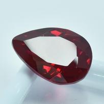 CERTIFIED Bloody Red Ruby 17.25 Carat Pear Shape Natural Loose Gemstone 17.9 mm approx raudona