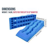 Car Leveling Ramps 2pcs RV Wheel Chocks 3-Step Camper Leveling Blocks Trailer Wheel Chocks And Levelers Lightweight Travel mėlyna
