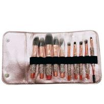 10Pcs Makeup Brush Set Full Set of Makeup Tools Wrap Drill Soft Bristle Brush with Bag Beginner Portable