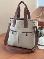 Hylhexyr Lazy Commuting Hand Held Shoulder Bag Canvas Casual Tote Fashi Versatile Student Tote Bags smėlis