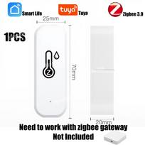 Zigbee 3.0 Temperature And Humidity Sensor Tuya  Intelligent Home Hygrometer Smart Connected Thermometer Need Zigbee Gateway oranžinė