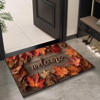 Rudens Padėkos diena Klevo Lapai Sveikinimo Durų Kilimėlis Neslystantis Grindų Kilimėlis Svetainės Įėjimas Virtuvės Koridorius Balkono Kilimai Namų Dekoras 40cm x 60cm