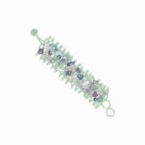 Folkways Gravel Stone Bracelet Handmade Bohemian Beaded Cuff  Daily Casual Match žalia