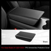 For Tesla Model Y Juniper Center Console Armrest Cover TPE Model 3/Y 2021-2025 Armrest Protection Cover Anti-slip Mat Accessory 3 Y 2021-2023 Black