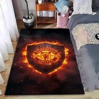 Manchester United Logo Carpet with Fiery Design for Home Decor  Suitable for use as an anti-slip for living room bedroom sofas 40x60cm( 15x23in )