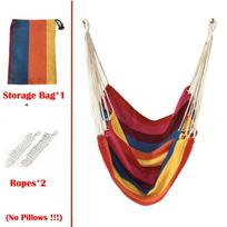 Patvarus medvilninio drobinio lyno kėdės sūpynės hamakas su patogiomis pagalvėmis lauko sodui, verandai ir kiemo dekoravimui Red Chair Only（No Pillows）