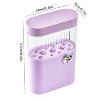 Makeup Brush Drying Rack Portable Cosmetic Holder Silicone Brushes Storage Box Cleaner Clear Lid Cosmetic Tools Cleaning violetinė