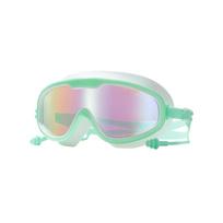 Kids Swimming Goggles Large Frame Swim Glasses Waterproof Anti-Fog with Earplugs Children Swimming Gear Adjustable Strap Comfortable Fit One Size