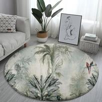 Lotoso Peizažas Apvalus Kilimas Kėdės Sofos Kilimai Namų Svetainės Miegamojo Vonios Kambario Grindų Kilimėlis Spausdinti Namų Dekoro Elementai 60x60cm