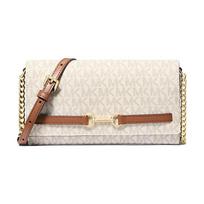 MICHAEL KORS Carson Arkliuko Balnelio Detalė Reguliuojamas Grandinėlės Peties Dirželis Magnetinis Užsegimas Dirbtinės Odos Peties Crossbody Rankinė Didelė Moteriška Vanilės Baltumo balta