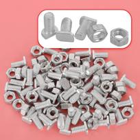 50pcs Outdoor Garden Greenhouse Rectangle Screws Nuts M6 x 12mm Aluminium Flat Head Bolts Silver China Mainland