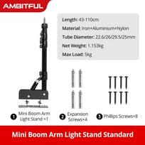 Ambitful 110cm Photography Heavy Ring Light Wall Mount Ceiling Triangle Boom Arm Studio Strobe Lights,Softbox Support Stand Mini Boom Arm