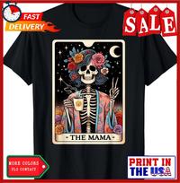 Skeleton Tarot The Mama Mom Mother's Day Gift T-Shirt, Unisex Tee S įvairiaspalvis