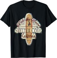Surfing, Surfboard, Distressed Longboard Shelter Cove T-Shirt S įvairiaspalvis
