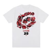 Gorillaz 25th Anniversary Red  G  Character Collage Vintage T-Shirt, Unisex Virtual Band Fan Streetwear Tee, 100% Cotton Casual Short Sleeve Top S įvairiaspalvis