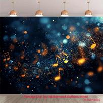 2D Musical Themed Backdrop for Stage, Party or Live Performance Photoshoot 47.2x31.5inch/120*80cm