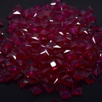 Burmese Red Ruby Square Cut 100 Pcs Rare Gem for Jewelry Natural Loose Gemstone 5.00 mm approx. raudona