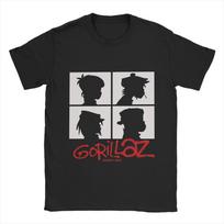 Harajuku marškinėliai vasarai Gorillazs Punk Rock Hip Hop marškinėliai Medvilniniai marškinėliai vyrams Klasikiniai didelio dydžio 6XL trumpomis rankovėmis viršutiniai drabužiai S įvairiaspalvis