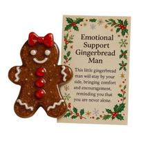 Emotional Support Gingerbread Men Acrylic Gingerbread Pocket Hugs with Positive Card Long Distance Keepsake Encouragement Gift for Her Him kava