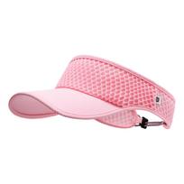 Mesh Sun Visor Adjustable Lightweight Breathable Sports Cap Wide Brim Outdoor Hat for Men Women One Size rožinė