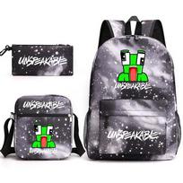 Unspeakable School Bag Fashion Male And Female Student Backpack Casual Crossbody Bag Cartoon Printed Backpack Three piece set