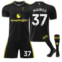 2025-26 Manchester United 2nd Away #37 MAINOO Sport Training Jersey Set with Socks Teens Kids Adults Football Kits 16
