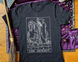 The Hermit TaroT Shirt Mens Womens Tees Top Grim Reaper Goth Horror Occult Halloween Unisex Tee L
