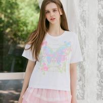 EgoisT BuTTerfly PrinTing T shirT Color es2oTh18 BK/FF