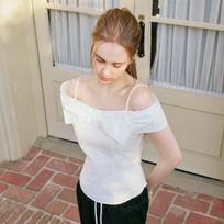 Egoist Off Shoulder Ribbon Blouse Blue Es2obl08 BK/55