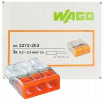 Wago 2273-203 Szybkozłączka Złączka Złączki Na Drut 3X2,5Mm2 100 Szt