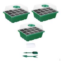 Augalų auginimo padėklas su reguliuojamu kupolu sėklų auginimui patalpose 3Pcs