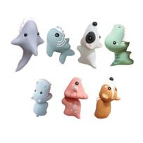 7 Pairs Cartoon Animal Bite Earrings Shark Dinosaur Dog Hippo Anti-slip Earrings Daily Wear Dating Parties Ear Jewelry Sets